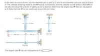 In the steel structure shown, a 6-mm-diameter pin is used at Cand 10-mm-diameter pins are used at B and
D. The ultimate shearing stress is 154 MPa at all connections, and the ultimate normal stress is 400 MPa in
link BD. Knowing that a factor of safety of 3.0 is desired, determine the largest load P that can be applied
at A. Note that link BD is not reinforced around the pin holes.
D.
Front view
18 mmm
6 mm
|B
Side view
160 mm
120 mm
Top view
The largest load P that can be applied at A is
kN.
