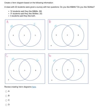 Answered: Create A Venn Diagram Based On The… | Bartleby