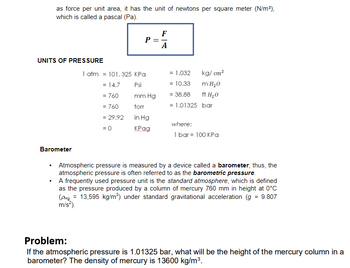 Answered: Problem: If The Atmospheric Pressure Is… | Bartleby