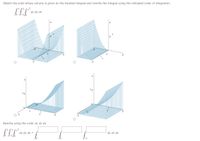 Sketch the solid whose volume is given by the iterated integral and rewrite the integral using the indicated order of integration.
v2
dz dy dx
22
Rewrite using the order dy dz dx.
v2
dz dy dx =
dy dz dx
Jo
