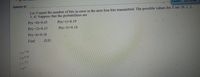 Question 22
2 points
Save Answer
Let X equal the number of bits in error in the next four bits transmitted. The possible values for X are {0, 1, 2,
3, 4} Suppose that the probabilities are
Р(x -0)-0.45
Р(х-1)-0.19
P(x-2)-0.15
Р(x-3) -0.10
P(x=4)=0.10
Find
E(X)
Oa 1.19
Ob 0.35
Oc 22
d.
