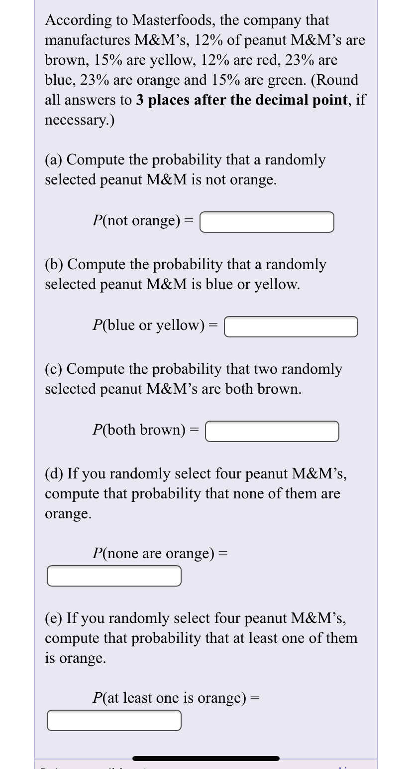 Probability Example: M&M's (AND with dependent events) 