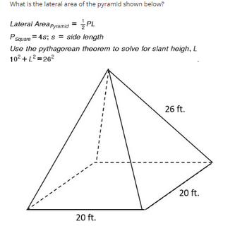 Answered: What is the lateral area of the pyramid… | bartleby