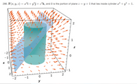 286. F(x, y, z) = x²i+ y²j+ z²k, and S is the portion of plane z = y +1 that lies inside cylinder æ? + y? = 1.
2
1
-2
-1
х 0
1
-1
1
2
-2
-1
y
