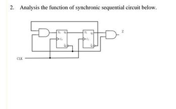 2. Analysis the function of synchronic sequential circuit below.
CLK
200
D₂