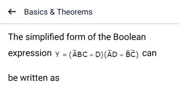 Answered: Basics & Theorems The Simplified Form… | Bartleby