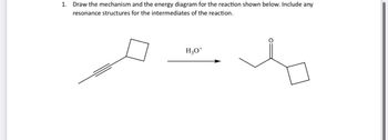 1. Draw the mechanism and the energy diagram for the reaction shown below. Include any
resonance structures for the intermediates of the reaction.
ملاتهم