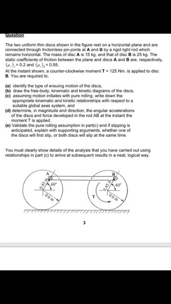 Answered: The Two Uniform Thin Discs Shown In The… 