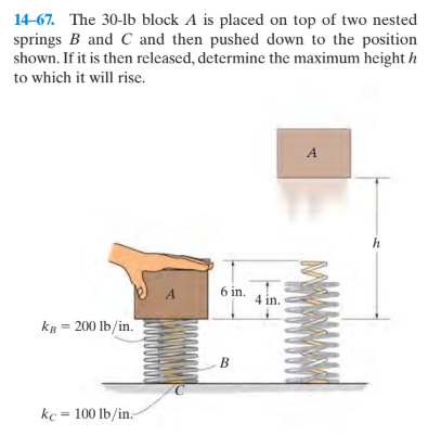 Answered: 14-67. The 30-lb block A is placed on… | bartleby