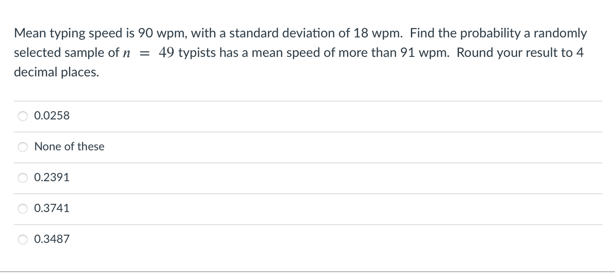 Solved Mean Typing Speed Is 90 Wpm, With A Standard