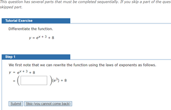 Answered: Differentiate The Function. Y = Ex + 3… | Bartleby