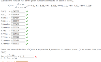 Answered: Evaluate the function f(x) at the given…