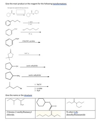 Answered: The reagents that complete the… | bartleby