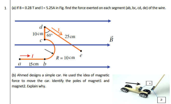 Answered: (a) If B= 0.28T And I= 5.25A In Fig.… | Bartleby