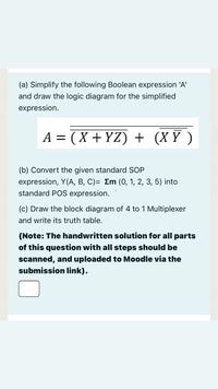 Answered: (a) Simplify The Following Boolean… | Bartleby