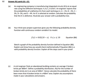 Answered: B2 Answer ALL Parts (a) — (c). (a) An… | Bartleby