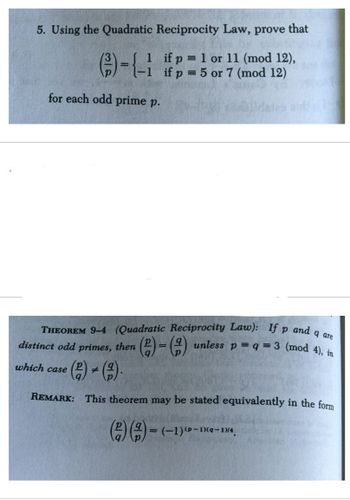 Answered 5 Using The Quadratic Reciprocity Law … Bartleby