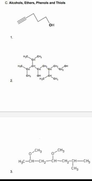 Answered: C. Alcohols, Ethers, Phenols And Thiols… | Bartleby