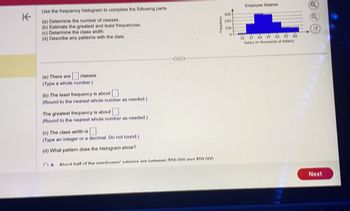 Answered: Use The Frequency Histogram To Complete… | Bartleby