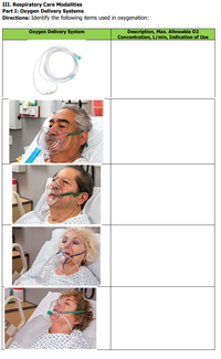 Answered: III. Respiratory Care Modalities Part… | Bartleby