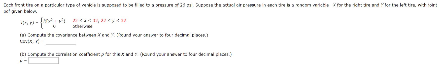 SOLVED: Each Front Tire On Particular Type Of Vehicle Is