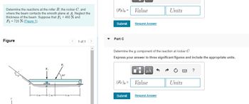 Answered: Determine The Reactions At The Roller… | Bartleby