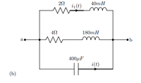 22
i(t)
40mH
180mH
a
400μF
i(t)
(b)
