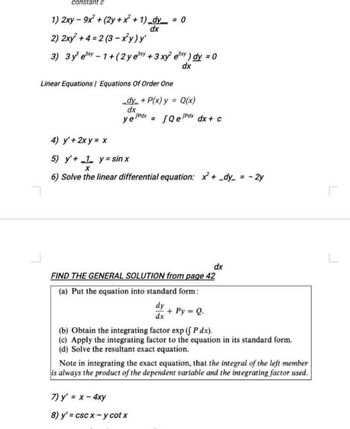 Answered: ) 2xy-9x + (2y +x+1)_dy = 0 dx | bartleby