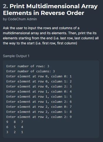 Answered 2. Print Multidimensional Array bartleby