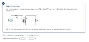 Answered: ! Required Information For The Circuit… | Bartleby