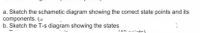 a. Sketch the schametic diagram showing the correct state points and its
components. (
b. Sketch the T-s diagram showing the states
