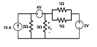 4V
1Ω
2V
15 A (1)20.
3Ω
+)
+
