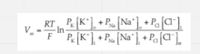 RT P (K*] +P« [Na*], + Pa [a¯],
Pe [K°], + P« [Na°] + Pa[a).
- In
F
