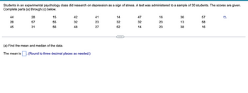 students in an experimental psychology class did research on depression