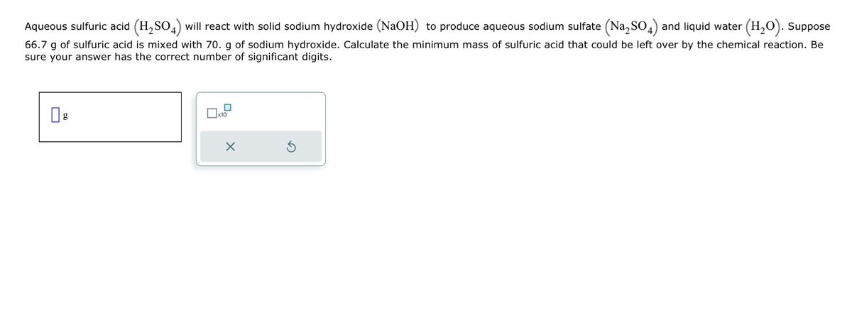 sulfuric acid and sodium hydroxide