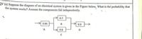 el (a) Suppose the diagram of an electrical system is given in the Figure below. What is the probability that
the system works? Assume the components fail independently.
0.7
0.95
0.9
'A
0.8
D
