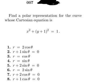 Find a cartesian equation 2024 for the polar curve