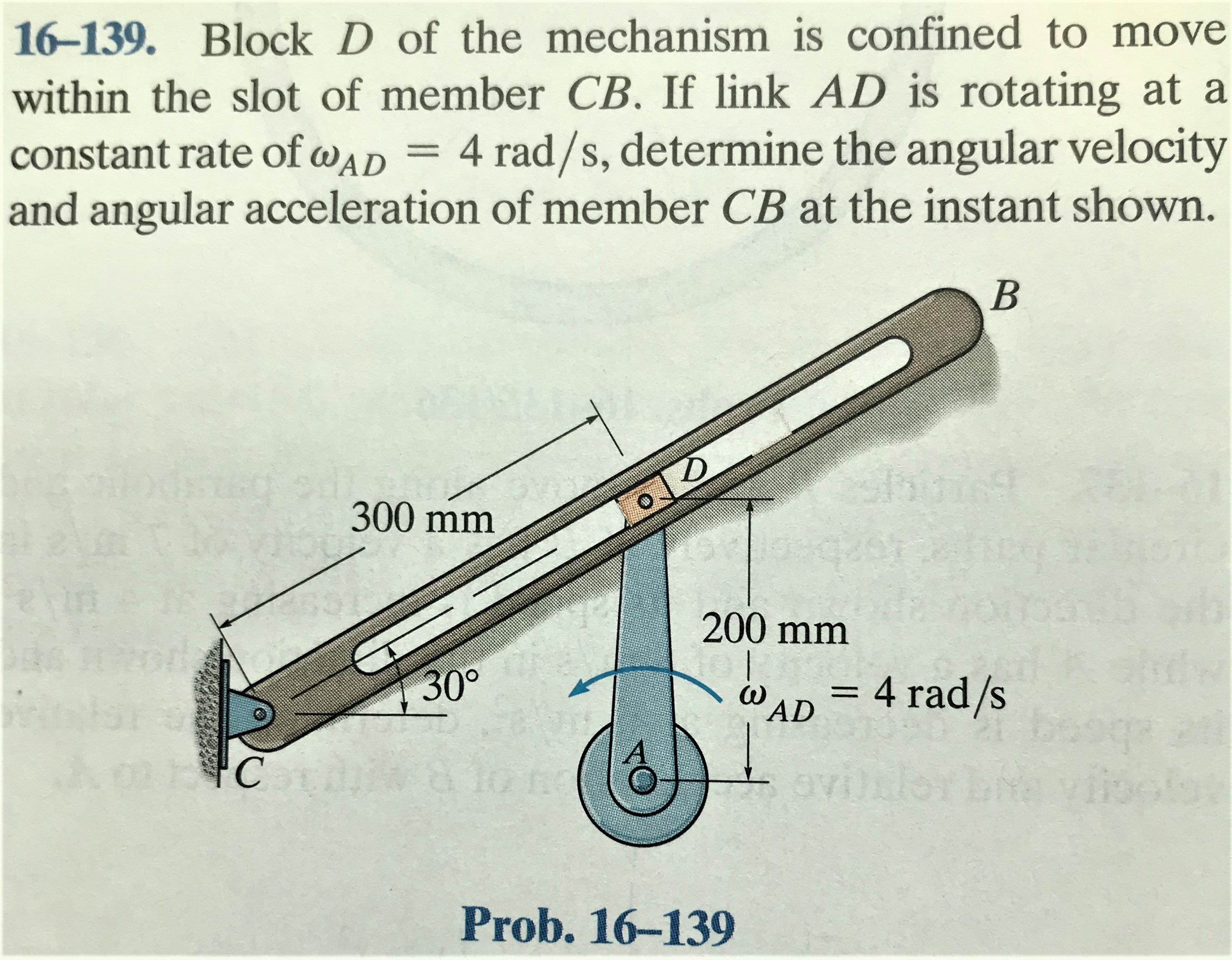 Answered: 16-139. Block D Of The Mechanism Is… | Bartleby