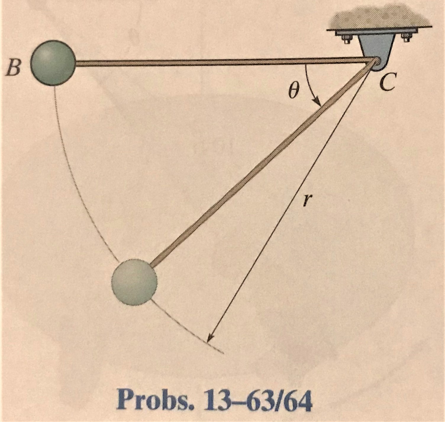 Answered: 13-63. The Pendulum Bob B Has A Weight… | Bartleby