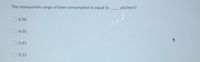 The interquartile range of beer consumption is equal to
-- pitchers?
6.98
4.05
3.95
5.12
