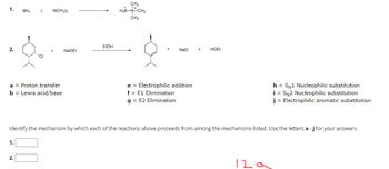 Answered: 1. 2. BH3 a = Proton transfer b = Lewis… | bartleby