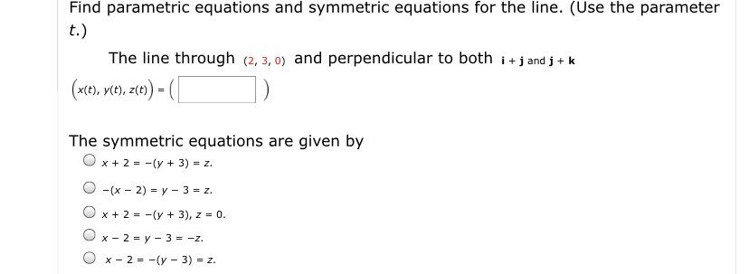 answered-find-parametric-equations-and-symmetric-bartleby