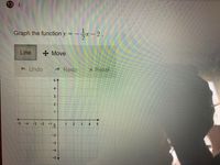 13 i
Graph the function y = -
-2.
2
Line
+ Move
< Undo
Redo
x Reset
4.
3
2
-5 -4 -3 -2
-2
-3
-4
-5
