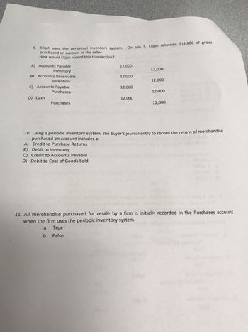 Answered: 9. Elijah Uses The Perpetual Inventory… | Bartleby