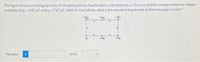 The figure shows a rectangular array of charged particles fixed in place, with distance a- 31.6 cm and the charges shown as integer
multiples of q = 4.02 pC and q; = 7.87 pC. With V-0 at infinity, what is the net electric potential at the rectangle's center?
Number
Units
