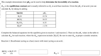 Answered: Reaction 2: Bicarbonate (acting as an… | bartleby