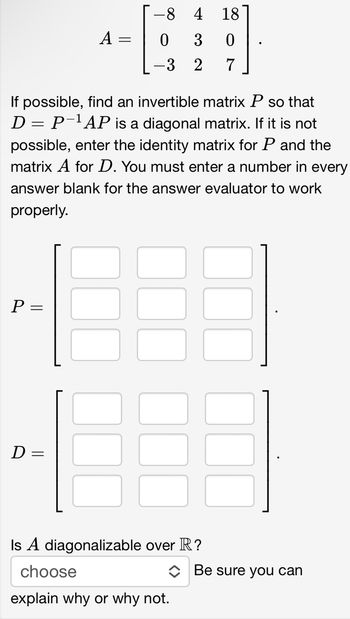 Answered: A = -84 4 18 0 30 -3 27 If possible,… | bartleby