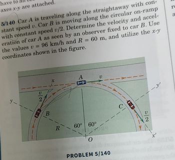 Answered: Xes X-y Are 140 Car A Is Traveling… | Bartleby