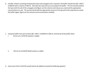 Answered: B. A Buffer Solution Consisting Of… | Bartleby