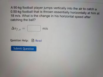 Answered: A 90-kg Football Player Jumps… | Bartleby